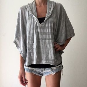 ☀️ Vintage Havana gray striped beach hoodie